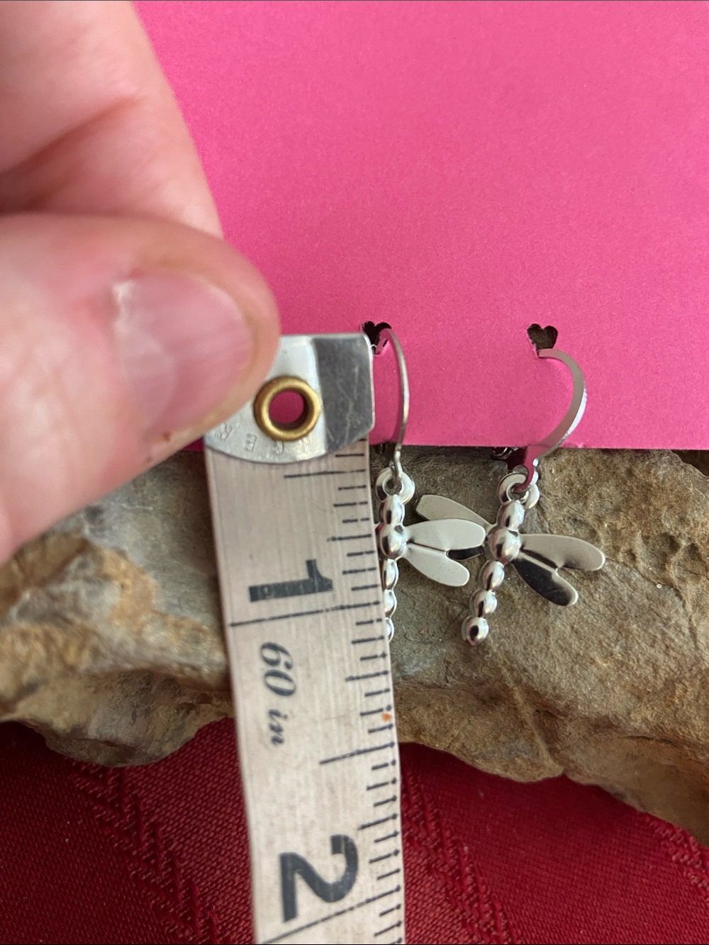 5/$10❤️❤️❤️NEW Silver Tone Zinc Alloy Dragonfly Dangle Lever Back Post Earrings - Picture 3 of 3